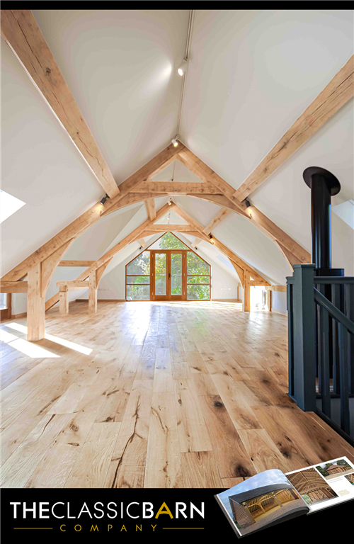 The oak beams in the room above the four-bay outbuilding exude rustic charm an inviting atmosphere, blending elegance with timeless strength.

See more: https://www.houzz.co.uk/hznb/projects/garages-with-accommodation-above-pj-vj~7400233 Gallery Image