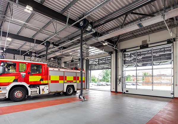 OH1042F sectional overhead doors as appliance bay doors.  Gallery Image