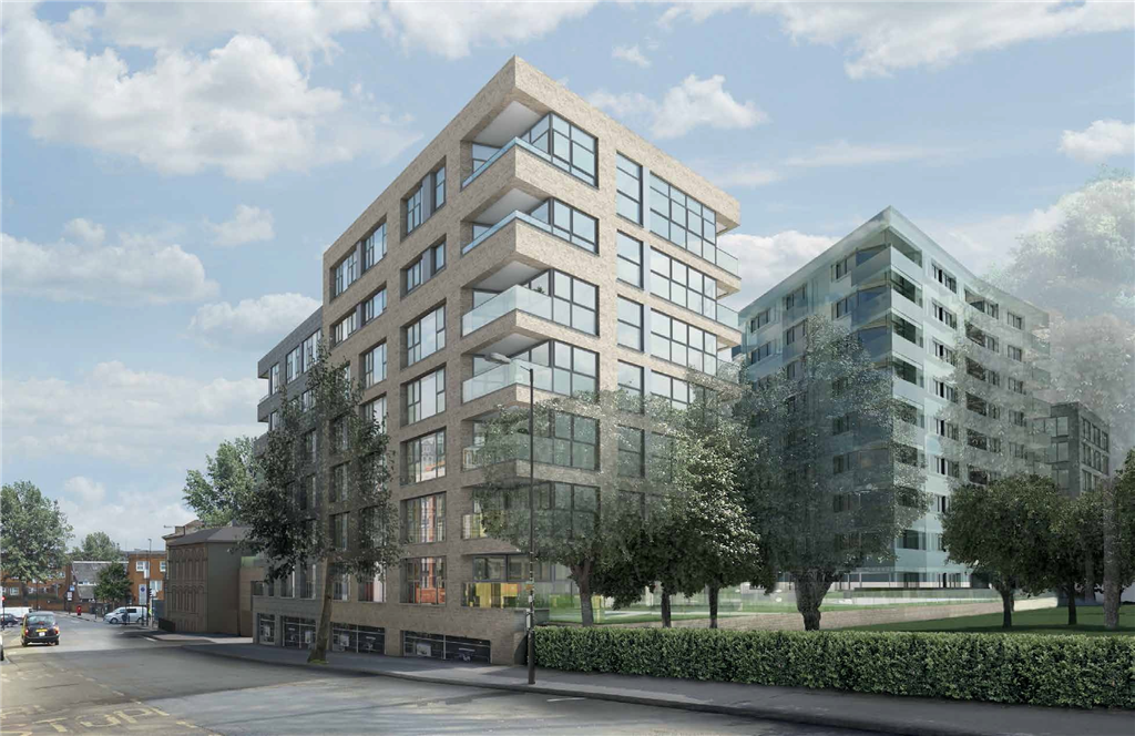 Caledonian Wharf mixed use development in London - structural glazing for Ridgeway Gallery Image