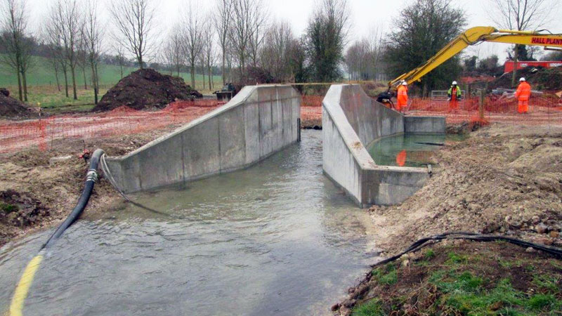 Weir wing walls after pouring Gallery Image