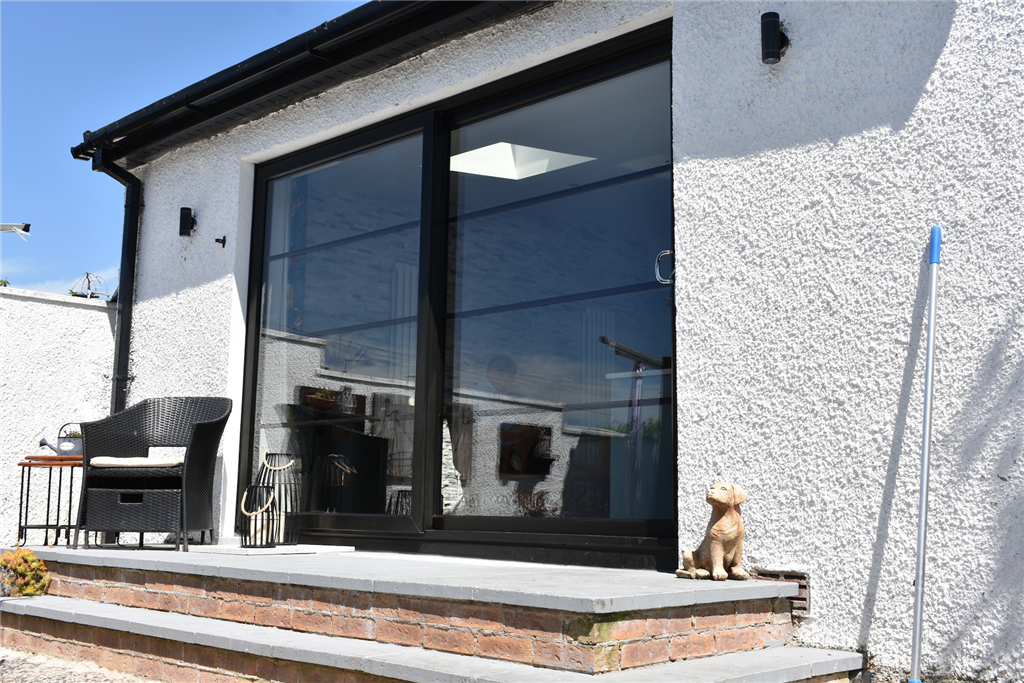 Black uPVC sliding patio doors with Georgian bars Gallery Image