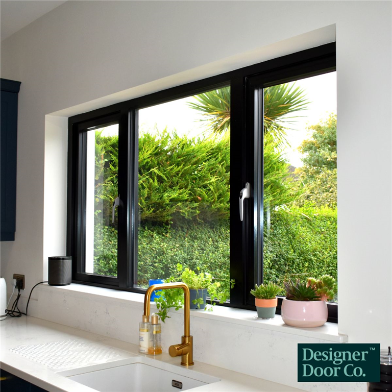 Black aluminium double glazed windows Gallery Image