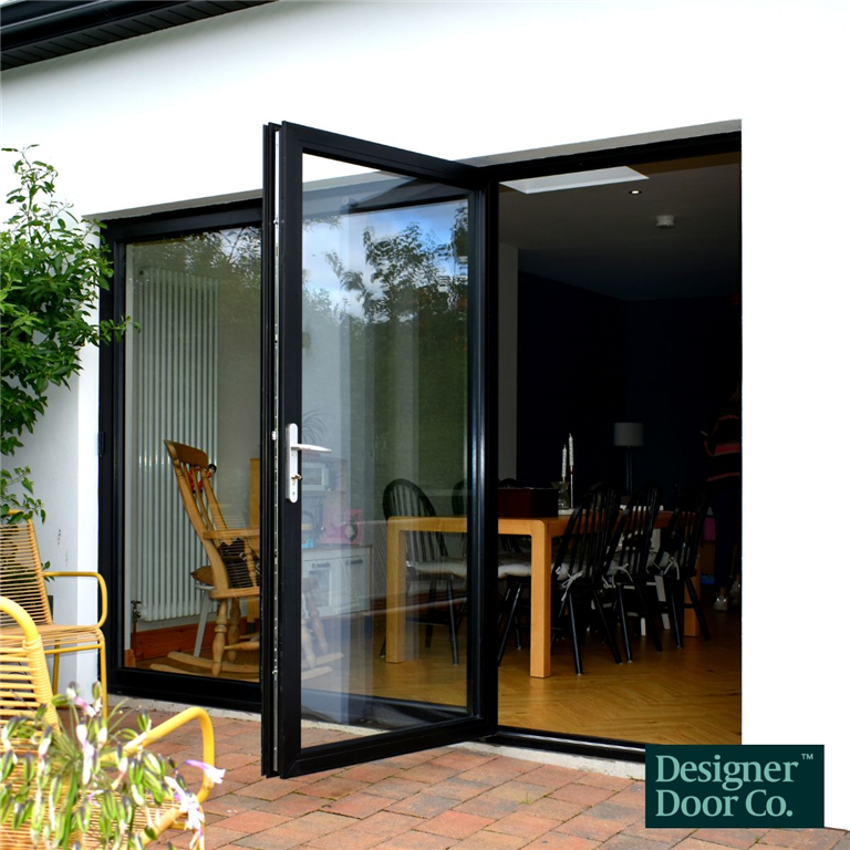 Black aluminium bifold doors Gallery Image