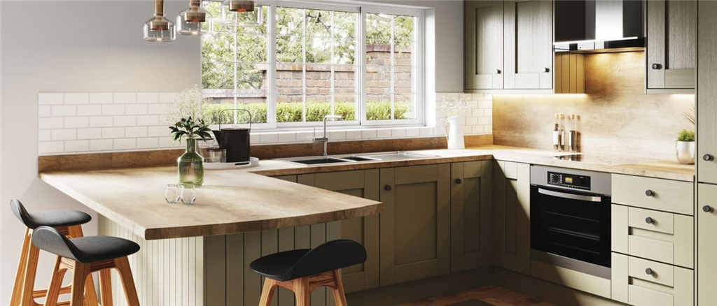 Wood effect worktops. Laminate worktops Gallery Image