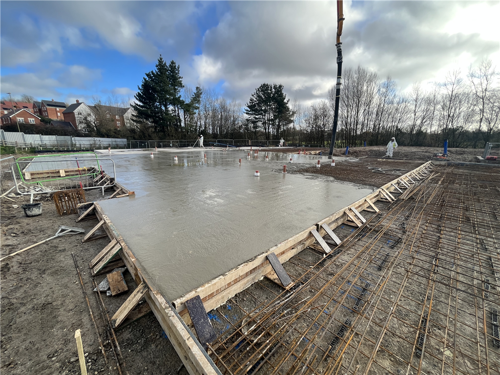 Concrete raft foundations on new housing development from SPEEDECK Foundations Gallery Image