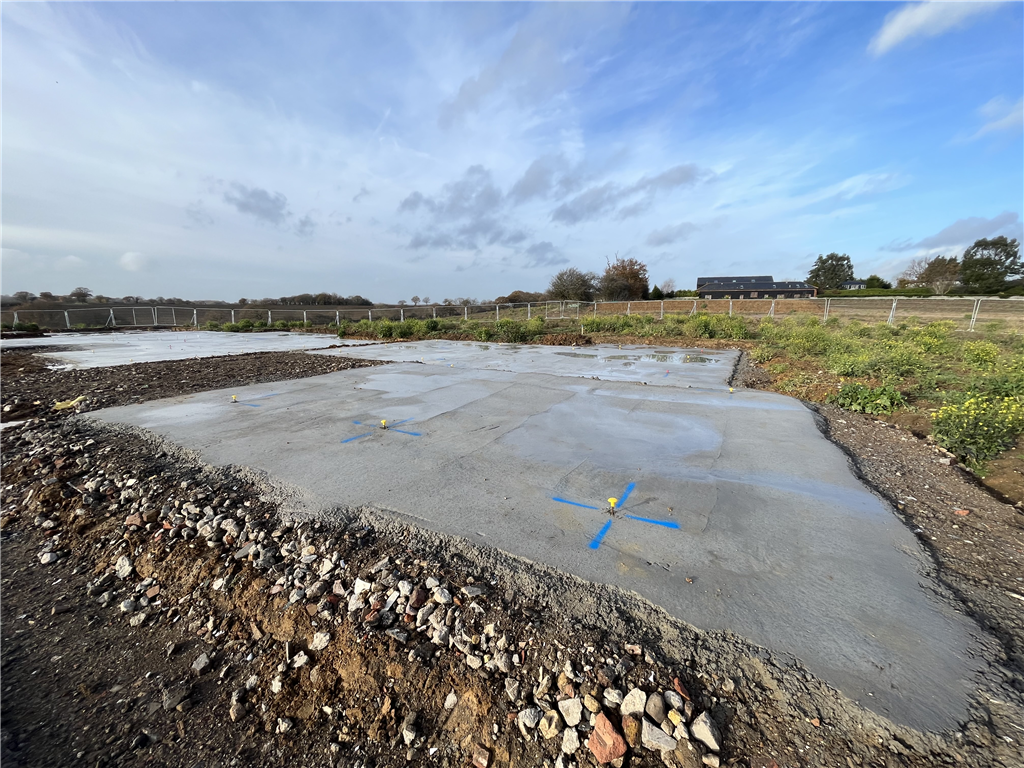 Blinding at High House Farm, Stapleford Abbotts, Romford - Macar Developments Ltd pouring concrete with SPEEDECK Foundations Gallery Image