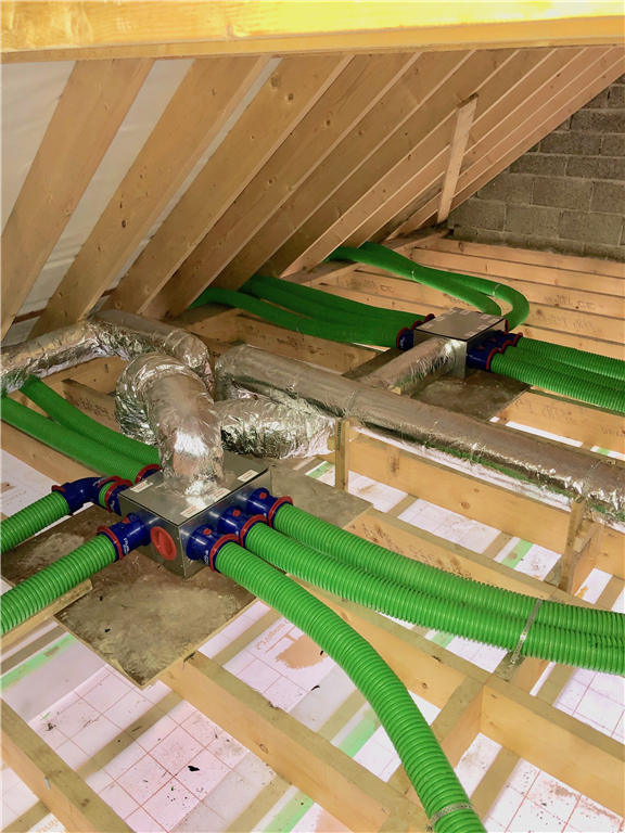 Plumbavent S90 system in place before the insulation is installed Gallery Image