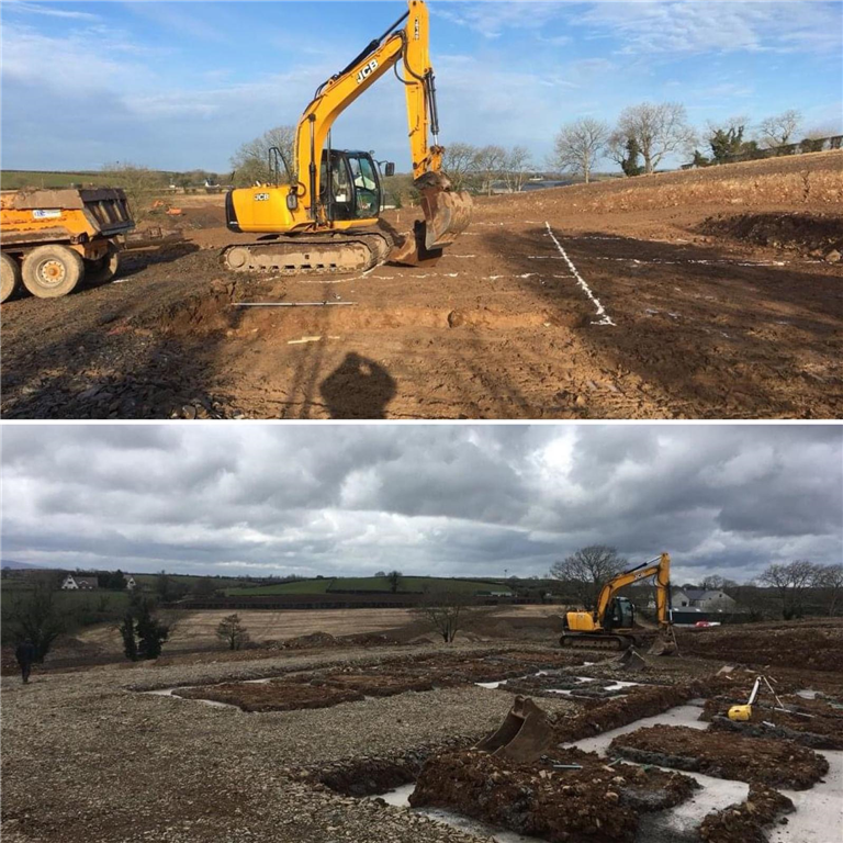 Marking out, digging out and putting in foundations. Gallery Image