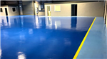 Resin floor blue yellow line and walkway Gallery Thumbnail