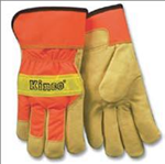 Kinco®1918 Pigskin Safety Gloves are hi-vis gloves made from grain pigskin leather Gallery Thumbnail